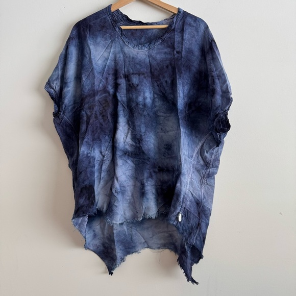 Skifo Skif blue tie dye asymmetrical tunic top OS - Picture 1 of 6